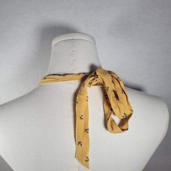 American Eagle Outfitters Women Backless Yellow Ditzy Floral Halter Size XL - Picture 9 of 12